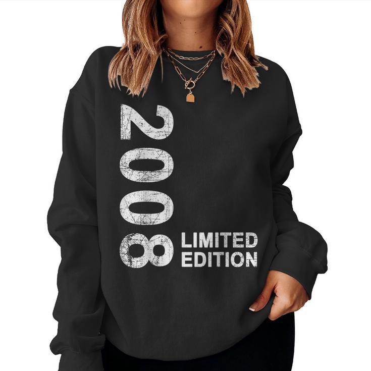 Vintage 2008 Boy Girl 16 Years Old 16Th Birthday Women Sweatshirt