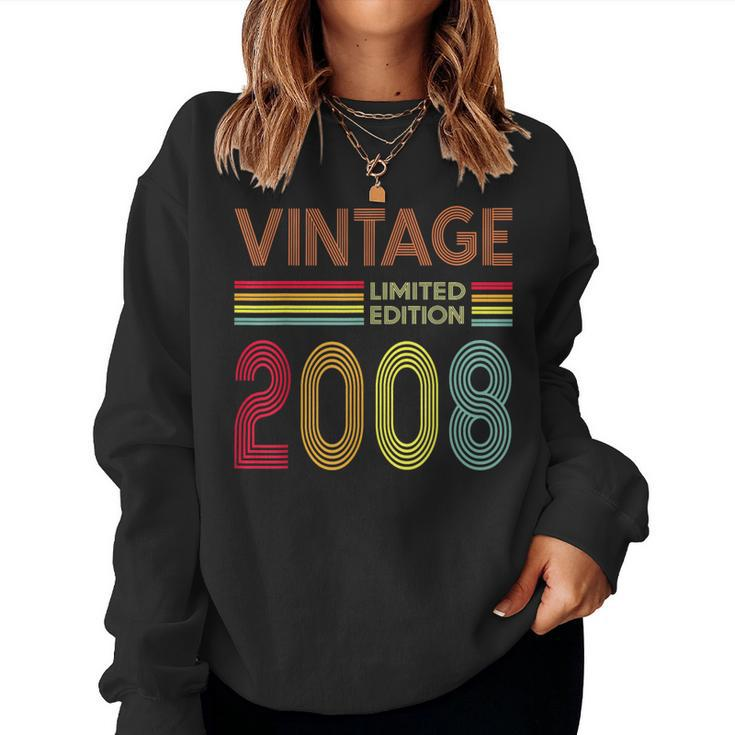 Vintage 2008 16 Years Old Boys And Girls 16Th Birthday Women Sweatshirt