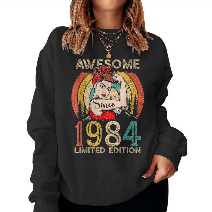 Vintage 38Th Birthday For Awesome Since 1984 Women Sweatshirt