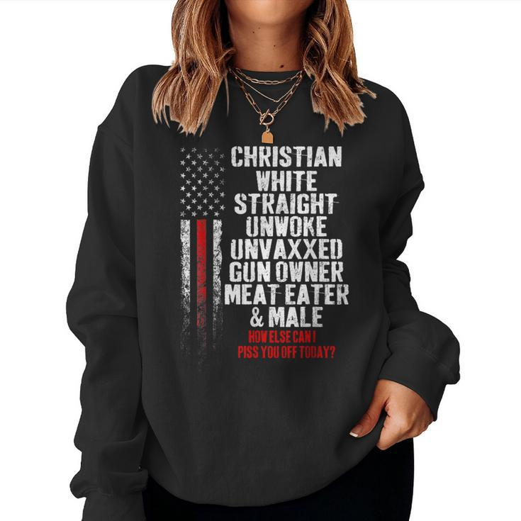 Vintage Christian White Straight Unwoke Unvaxxed Gun Owner Women Sweatshirt