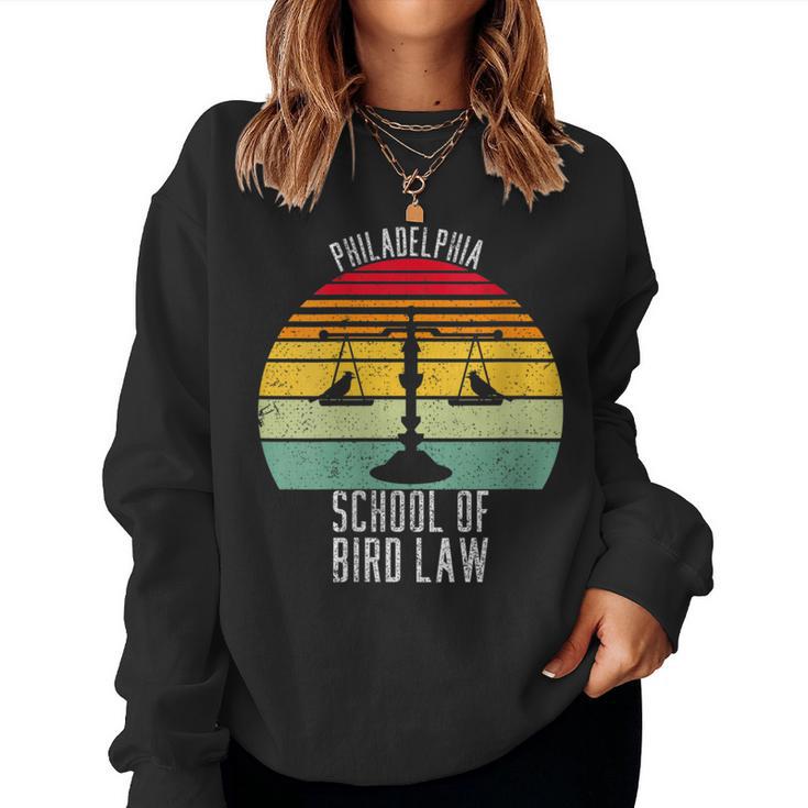 Vintage Distress Sunset Philadelphia School Of Bird Law Women Sweatshirt