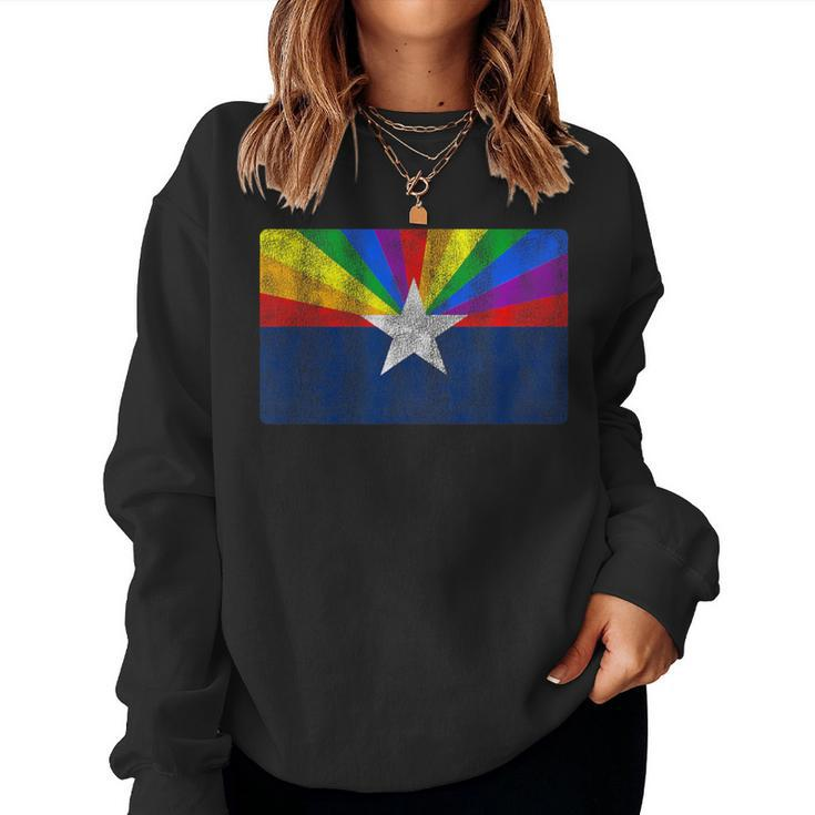 Vintage Gay Arizona Pride Flag Az Lgbt Women Women Sweatshirt