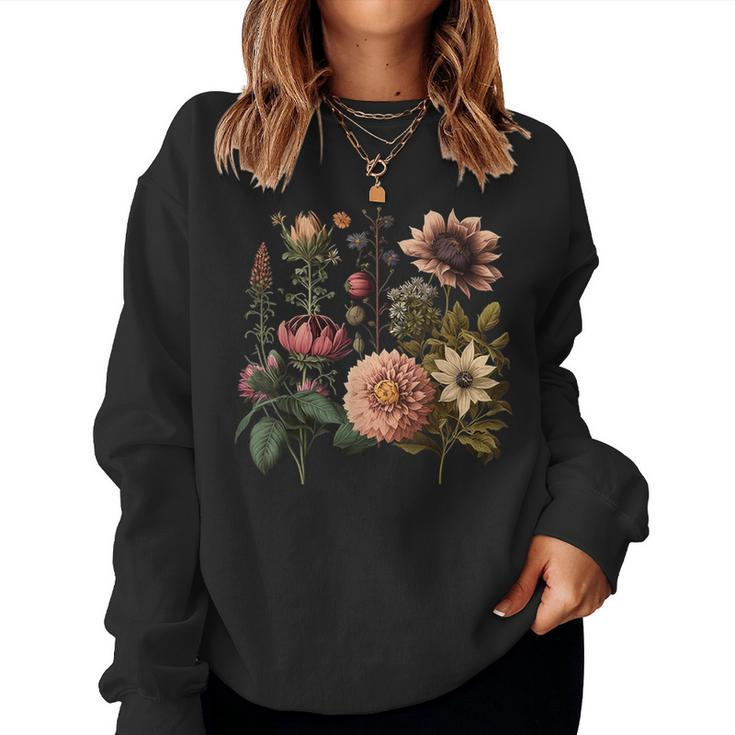 Vintage Inspired Flower Botanical Chart Naturalist Women Women Sweatshirt