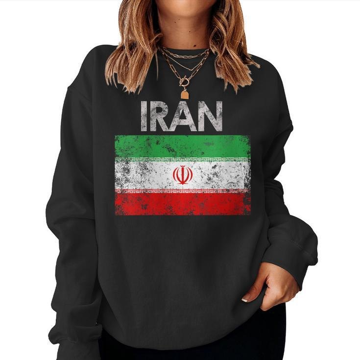 Vintage Iran Iranian Flag Pride Women Sweatshirt