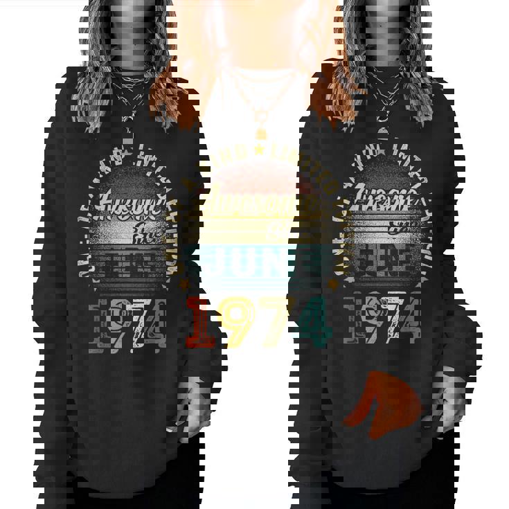 Vintage June 1974 Retro 50 Years Old 50Th Birthday Men Women Sweatshirt