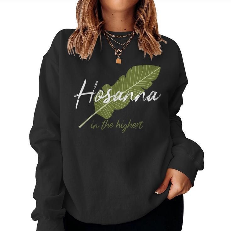 Vintage Palm Sunday Hosanna In The Highest Christian Easter Women Sweatshirt