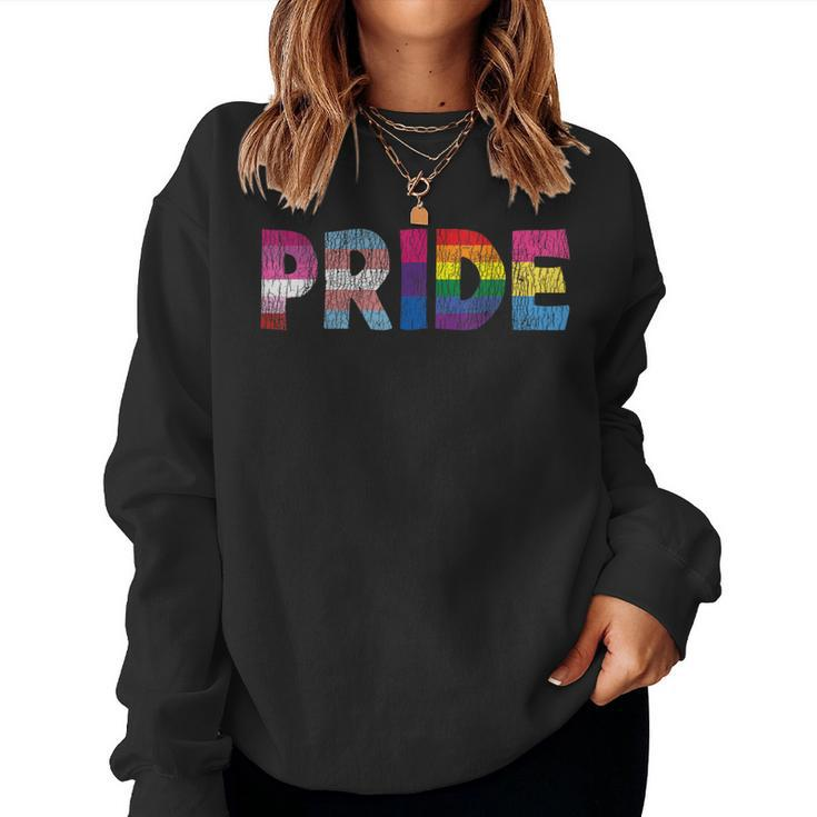 Vintage Pride Mom Dad Sister Family Matching Gay Lgbtq Flag Women Sweatshirt