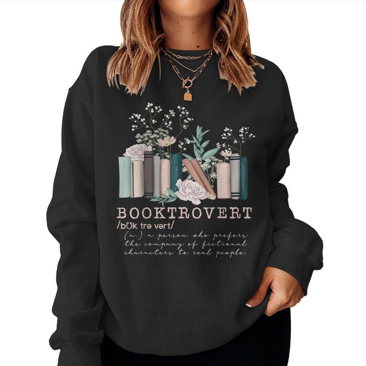 Vintage Retro Floral Booktrovert Book Reader Lover Womens Women Sweatshirt