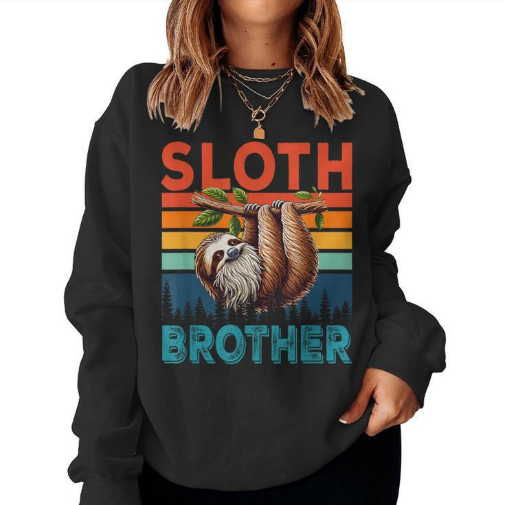 Vintage Retro Sloth Costume Brother Father's Day Animal Women Sweatshirt