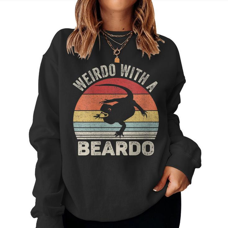 Vintage Retro Weirdo With A Beardo Bearded Dragon Women Sweatshirt