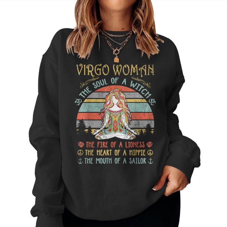 Virgo Woman The Soul Of A Witch Vintage Birthday Women Sweatshirt