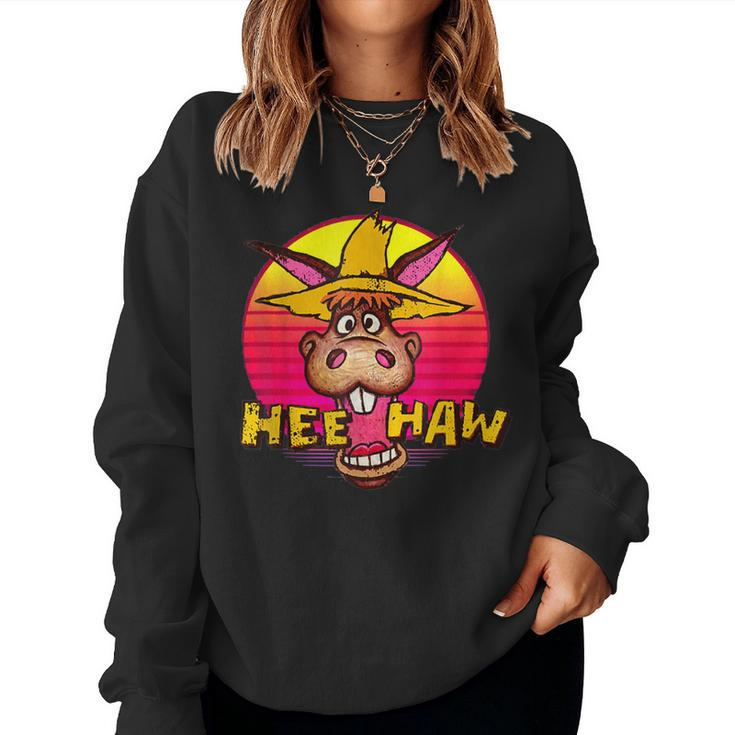 Vitage Donkey Hee Haw Farming Life Farm Animal Farmer Women Sweatshirt