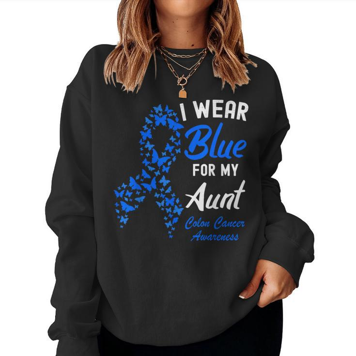 I Wear Blue For My Aunt Colorectal Colon Cancer Awareness Women Sweatshirt
