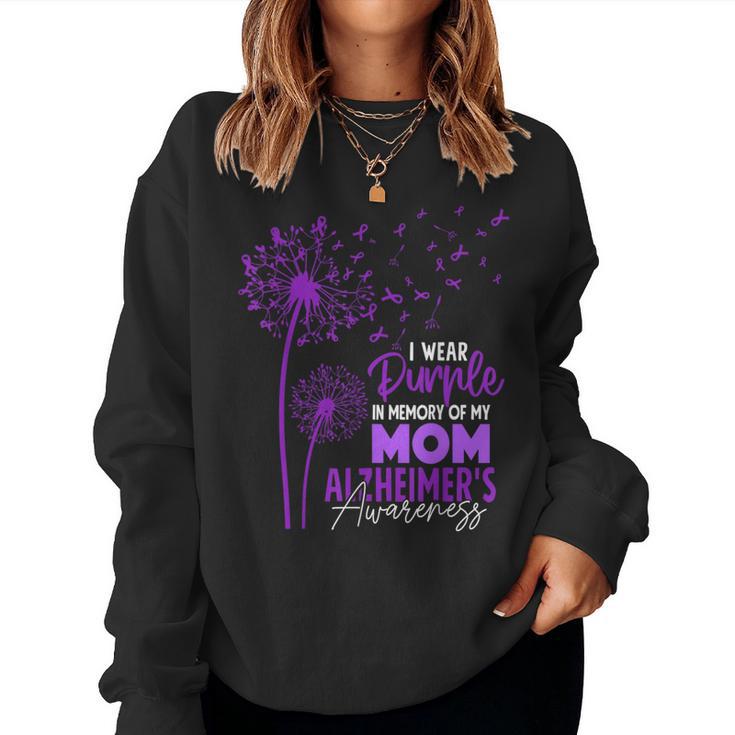 I Wear Purple In Memory Of My Mom Alzheimer's Awareness Women Sweatshirt