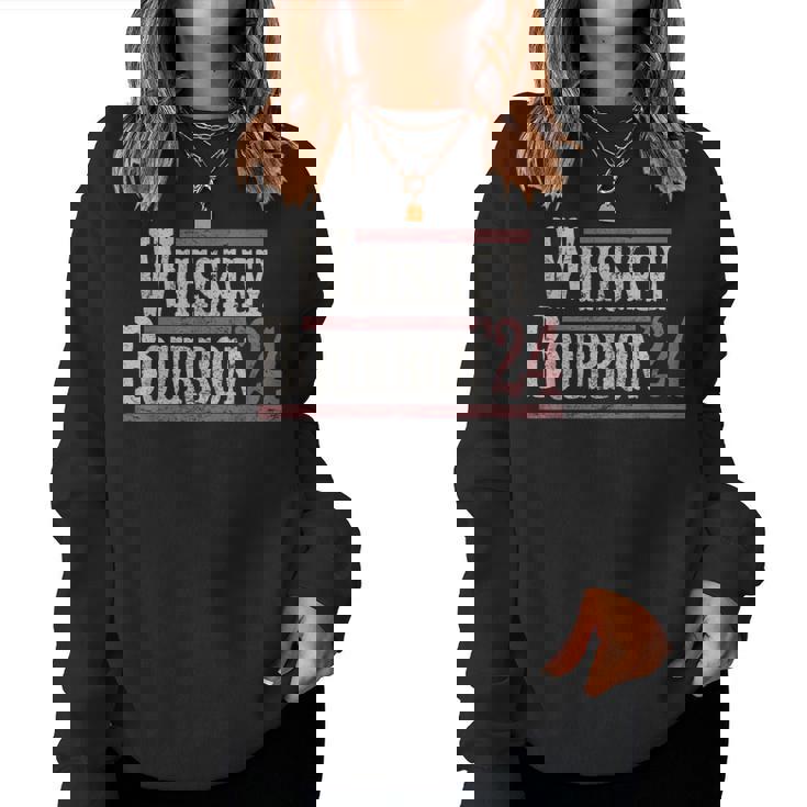 Whiskey Bourbon 2024 Democrat Or Republican Election Parody Women Sweatshirt