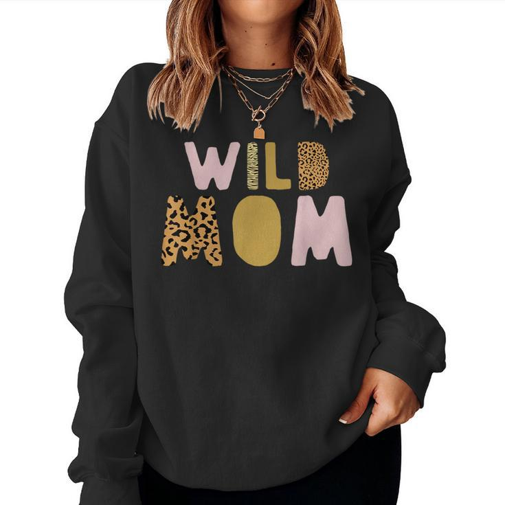 Wild One Mom Two Wild Birthday Outfit Zoo Birthday Animal Women Sweatshirt