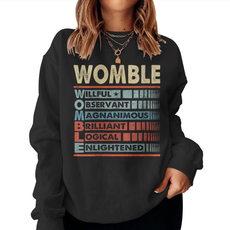 Womble Family Name Last Name Womble Women Sweatshirt