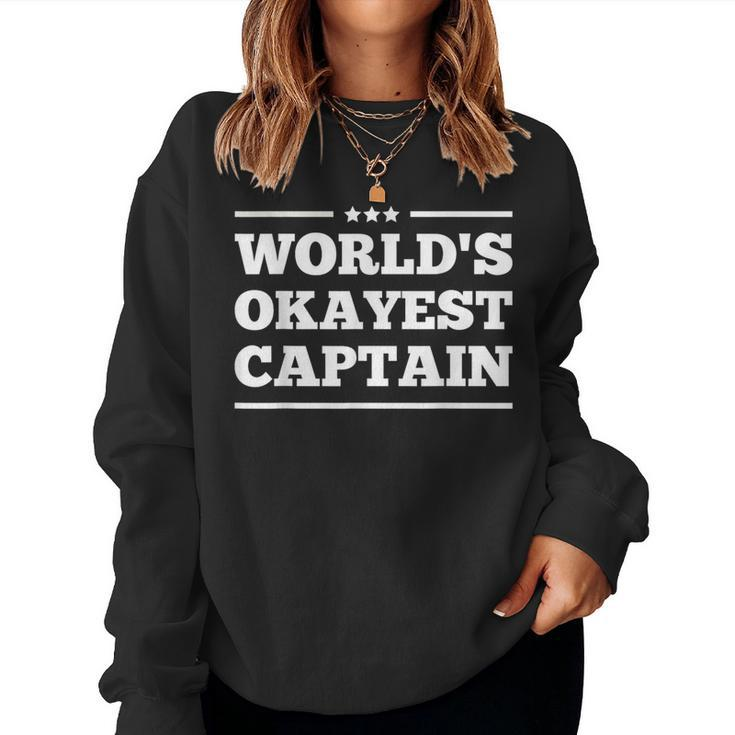 Worlds Okayest Captain Army Air Force Military Women Women Sweatshirt
