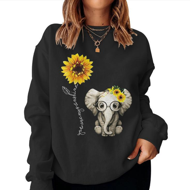 You-Are-My-Sunshine Elephant Sunflower Hippie Quote Song Women Sweatshirt