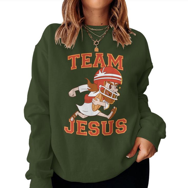 Christian Team Jesus Football Lover Faith Hope Christmas Women Sweatshirt