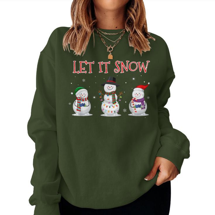 Christmas Let It Snow Snowman Winter Xmas For Women Women Sweatshirt