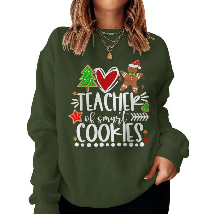 Christmas Teacher Of Smart Cookies Cute Gingerbread Women Sweatshirt