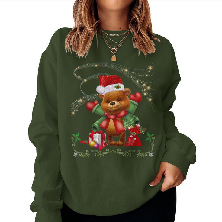 Christmas Teddy Bear Holiday Girls Boys And Women Women Sweatshirt