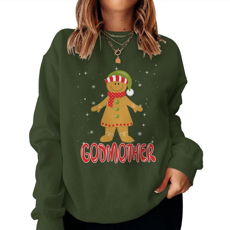 Cute Gingerbread Godmother Christmas Cookie Pajama Family Women Sweatshirt
