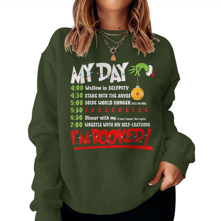 My Day Schedule I’M Booked Christmas Merry Christmas Groovy Women Sweatshirt