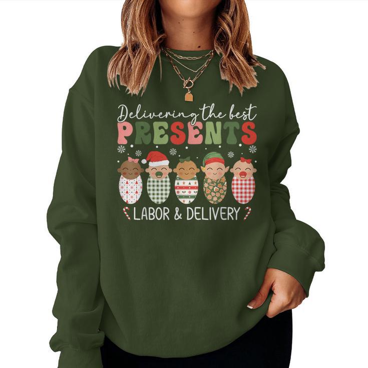 Delivering The Best Presents Labor Delivery Nurse Christmas Women Sweatshirt