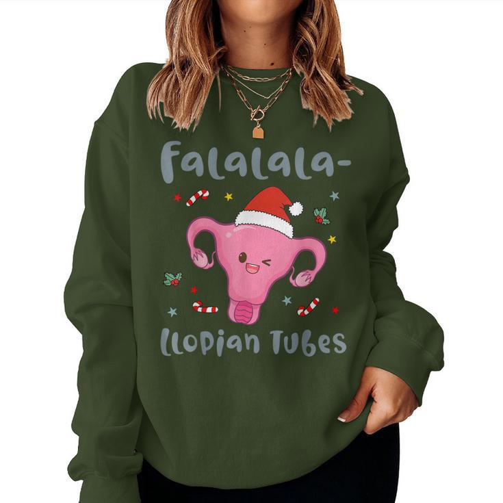 Doctor Nurse Obstetrics Christmas Falalala-Llopian Tubes Women Sweatshirt