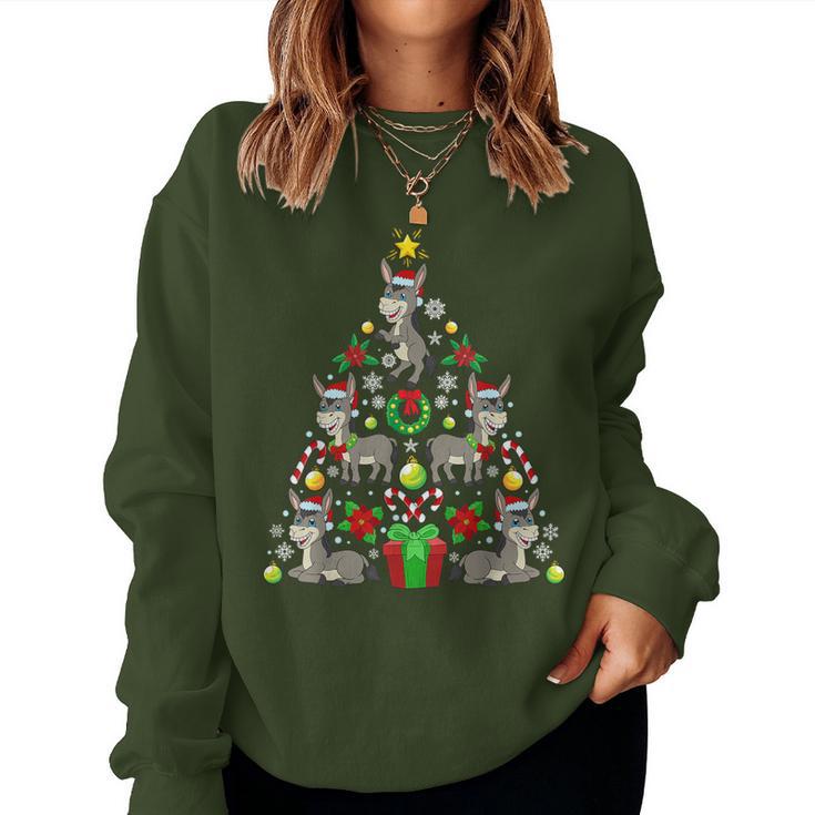 Donkey Christmas Tree Farmer Women Sweatshirt