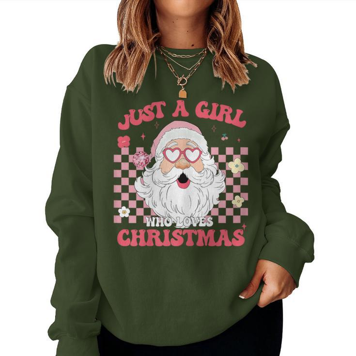 Just A Girl Who Loves Christmas Xmas Creative Santa Women Sweatshirt