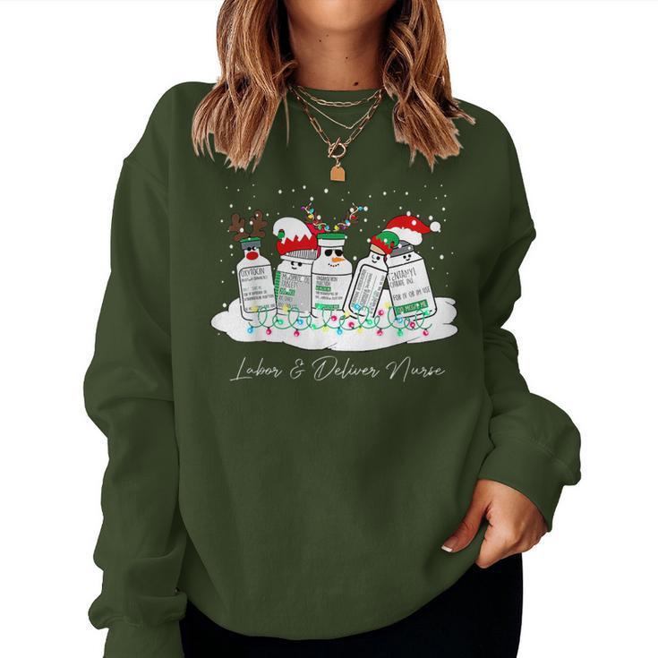 Labor And Delivery Nurse Christmas Mother Baby Nurse Holiday Women Sweatshirt