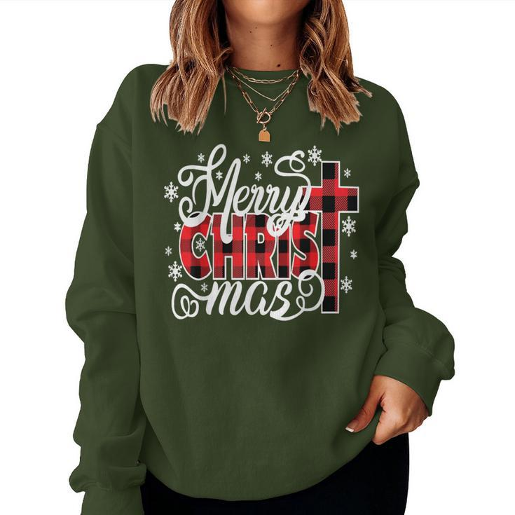 Merry Christ Mas Christian Jesus Christmas Pjs Xmas Pajamas Women Sweatshirt