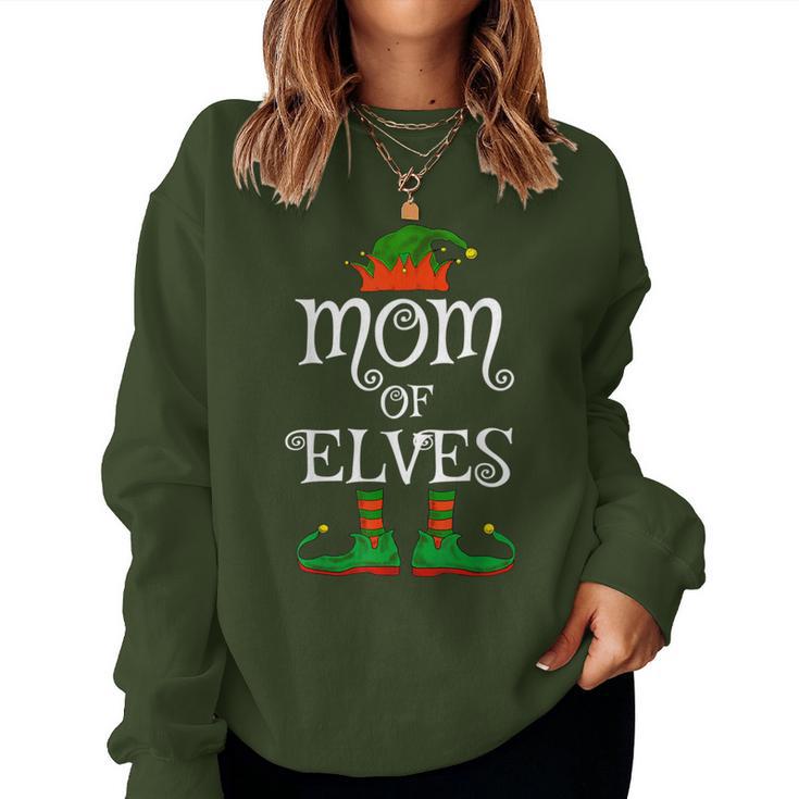 Mom Of Elves Family Matching Christmas Festive Women Sweatshirt