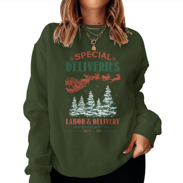 North Pole Baby Team Christmas Labor And Delivery Nurse L&D Women Sweatshirt