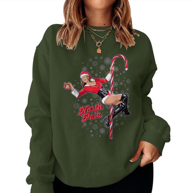 North Pole Christmas Holiday Sexy Woman Dancer Novelty Women Sweatshirt