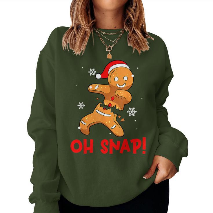 Oh Snap Gingerbread Man Merry Christmas Pajama Xmas Boy Girl Women Sweatshirt
