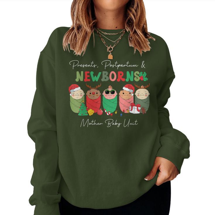 Presents Postpartum & Newborns Mother Baby Nurse Christmas Women Sweatshirt