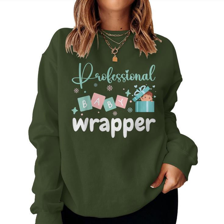 Professional Baby Wrapper Christmas Nurse Mother Baby Women Sweatshirt