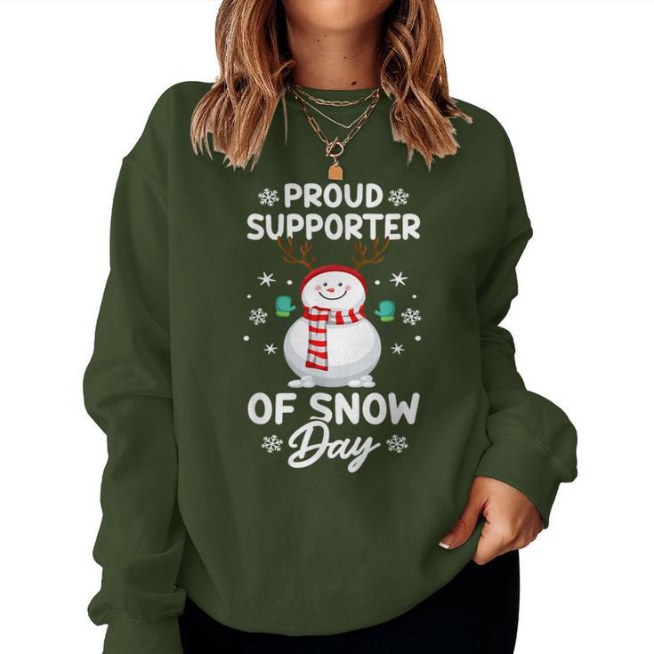 Proud Supporter Of Snow Days Teacher Merry Christmas Women Sweatshirt