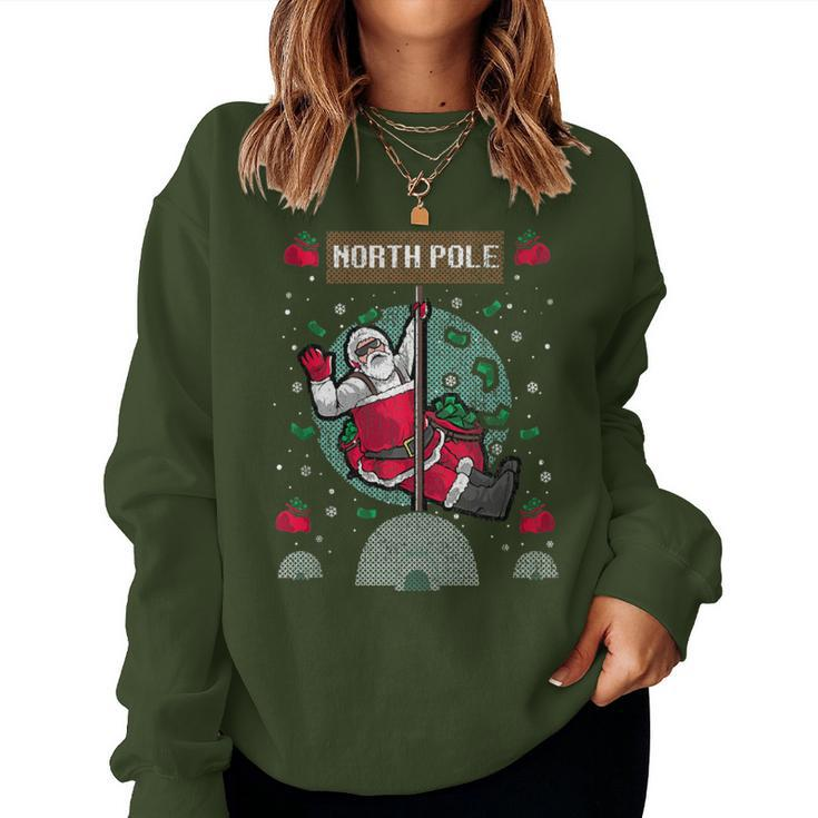 Santa North Pole Christmas Stripper Holiday Tops For Women Women Sweatshirt
