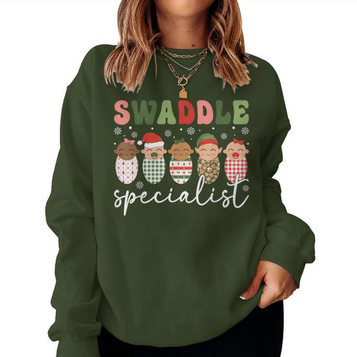 Swaddle Specialist Christmas Nicu Nurse Mother Baby Nurse Women Sweatshirt