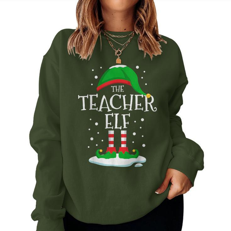 The Teacher Elf Christmas Family Matching Xmas Group Women Sweatshirt