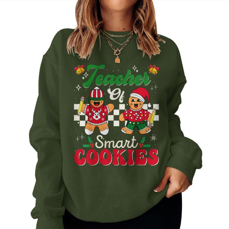Teacher Of Smart Cookies Gingerbread Christmas Teachers Women Sweatshirt