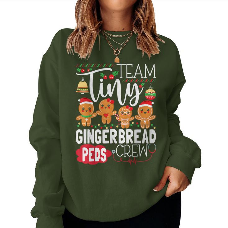 Team Tiny Gingerbread Peds Crew Christmas Pediatric Nurse Women Sweatshirt