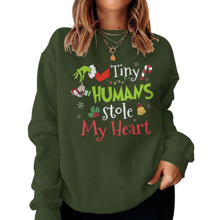 Tiny Humans Stole My Heart Nicu Nurse Christmas Women Sweatshirt