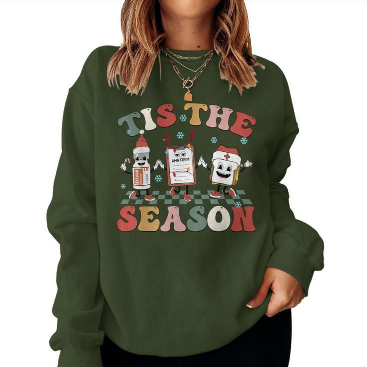 Tis The Season Christmas Pacu Er Icu Critical Care Nurse Women Sweatshirt