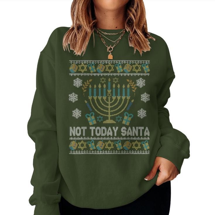 Ugly Hanukkah Sweater Not Today Santa Jewish Women Women Sweatshirt